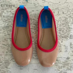 Mini Melissa Lance AD BEIGE/RED/BLUE Ballet Flats Size 7